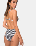 Vader Bikini Top in Black and White Stripe