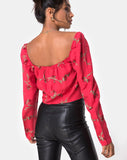 Valena Top in Rouge Rose Pink