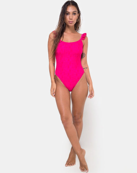 Valentina Swimsuit in Lace fuschia Pink