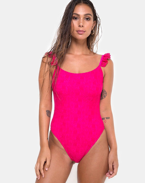 Valentina Swimsuit in Lace fuschia Pink