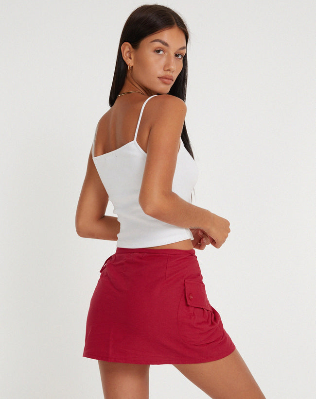 image of Valio Mini Skirt in Tango Red