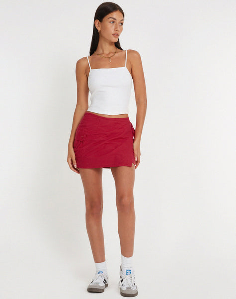 image of Valio Mini Skirt in Tango Red