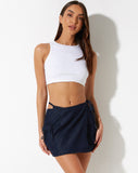 image of Valita Mini Skirt in Denim Blue Chambray