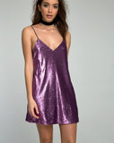 Valley Slip Dress in Amethyst Sequin