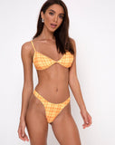 Farida Bottom Bikini in Checking Out Orange