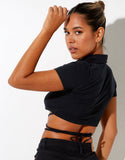 Image of Valtina Crop Top in Lycra Black