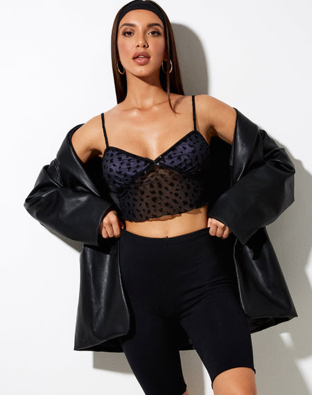 Gemlou Cami Top in Satin Black