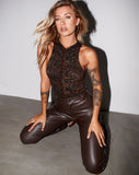 Vavo Vest Top in Dark Boa Brown