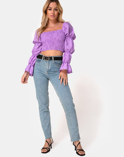 Velina Top in Satin Rose Lilac