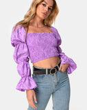 Velina Top in Satin Rose Lilac