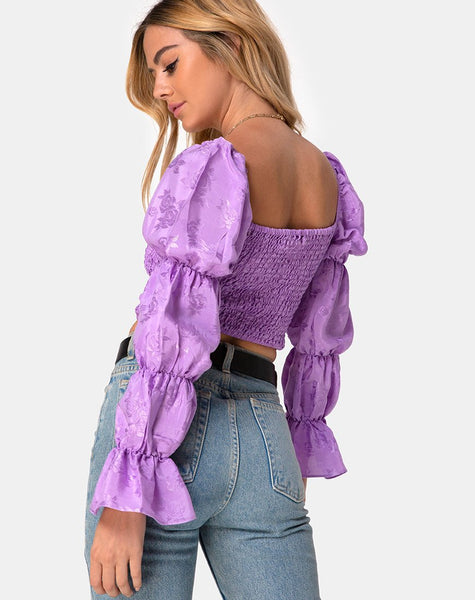 Velina Top in Satin Rose Lilac