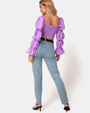 Velina Top in Satin Rose Lilac