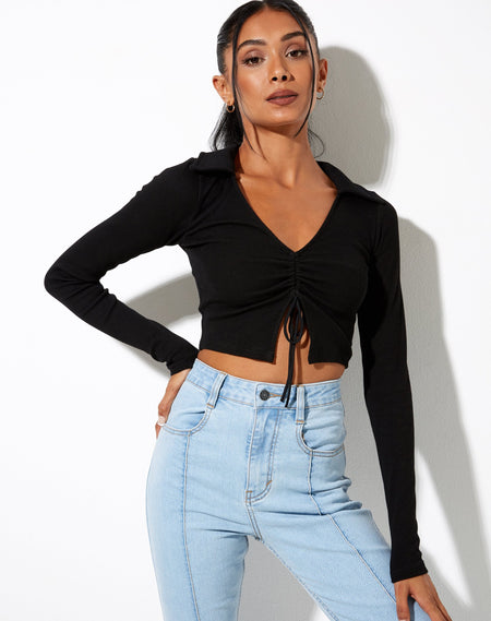 Misla Crop Top in Black