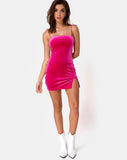 Verso Dress in Velvet Pink