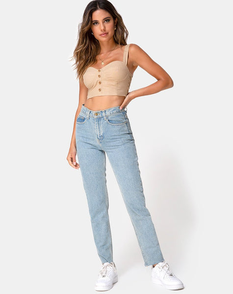 Viben Crop Top in Taupe