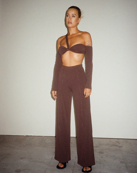 image of Obera Wide Leg Trouser in Bitter Chocolate