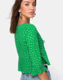 Vinequa Blouse in Mini Diana Dot Green