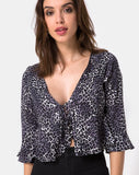 Vinequa Top in Rar Leopard Grey