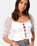 Viquela Crop Top in Organza Cream