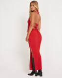 Image of Virnilia Halterneck Maxi Dress in Red