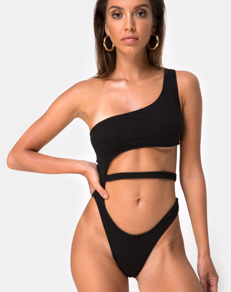 Dolce Swimsuit in Black Contrast Piping