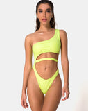 Vixie Swimsuit in Coated Lime