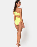 Vixie Swimsuit in Coated Lime