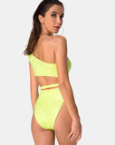 Vixie Swimsuit in Coated Lime