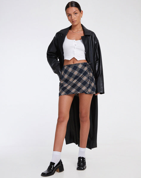 image of Volta Mini Skirt in 20's Check Black and Grey