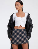 image of Volta Mini Skirt in 20's Check Black and Grey