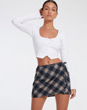 image of Volta Mini Skirt in 20's Check Black and Grey