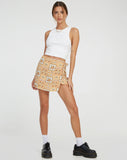 image of Volta Mini Skirt in Picnic Print Brown