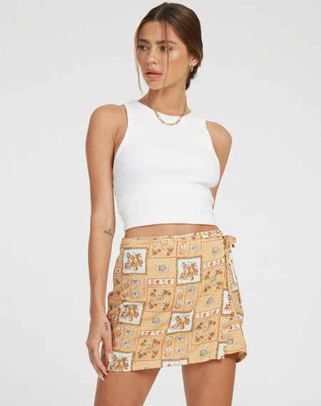 Rara Mini Skirt in Ditsy Floral Bronze