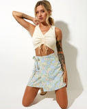 Image of Volto Mini Skirt in Washed Out Pastel Floral