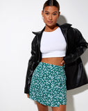 Image of Volto Mini Skirt in Floral Field Green