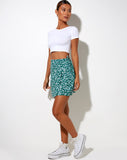 Image of Volto Mini Skirt in Floral Field Green