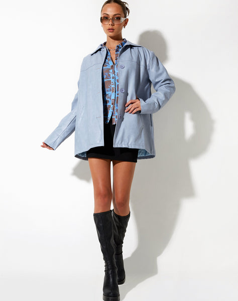 image of Walta Jacket in PU Powder Blue