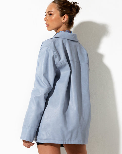 image of Walta Jacket in PU Powder Blue