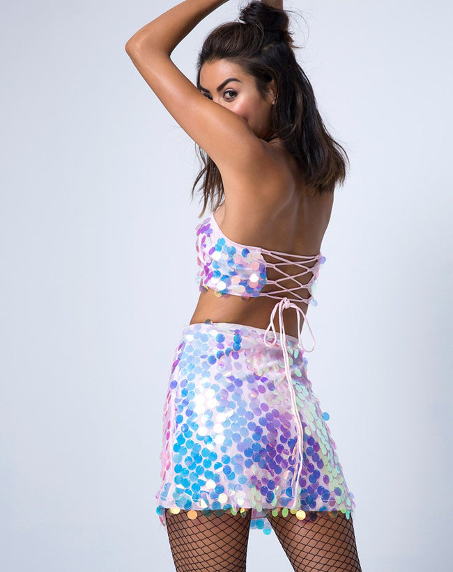 Weaver Skirt in Unicorn Disc Sequin