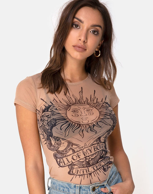 Whitney Tee Alchemy in Net Taupe