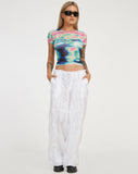 image of Wityra Crop Top in Multi Blur Orb Navy