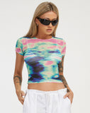 image of Wityra Crop Top in Multi Blur Orb Navy