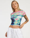 image of Wityra Crop Top in Multi Blur Orb Navy