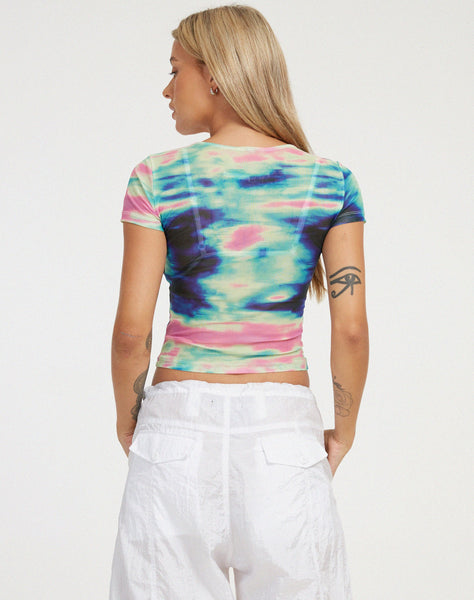 image of Wityra Crop Top in Multi Blur Orb Navy