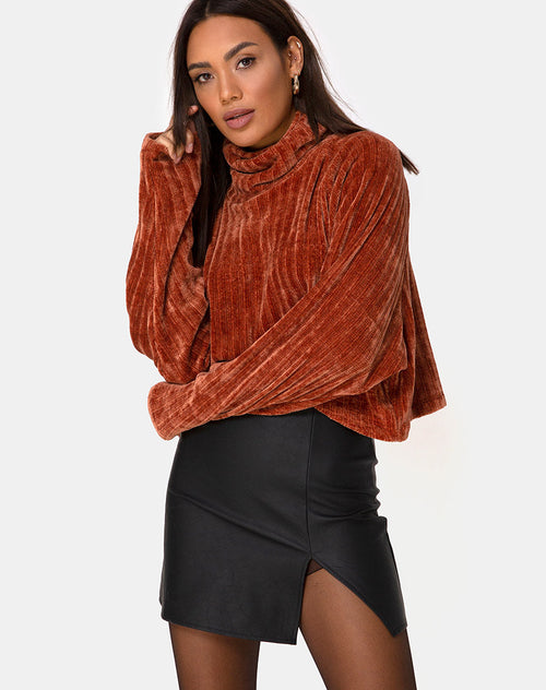 Image of Wren Mini Skirt in Pu Matte Black