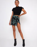 Wren Skirt in Dragon Flower Black and Mint