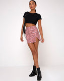 Wren Mini Skirt in PU Snake Pink