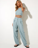 Lakusa Wide Leg Trouser in Rami Blue Surf