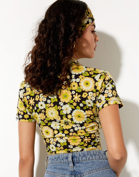 Image of Wuma Cropped Shirt in Retro Floral