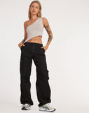 image of Xander Cargo Trouser in Cotton Drill Black